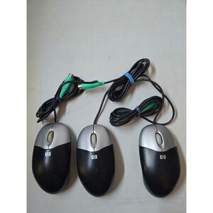 HP PS2 Optical Mouse Lot of 3 Black Silver Computer Peripherals 5V 100mA